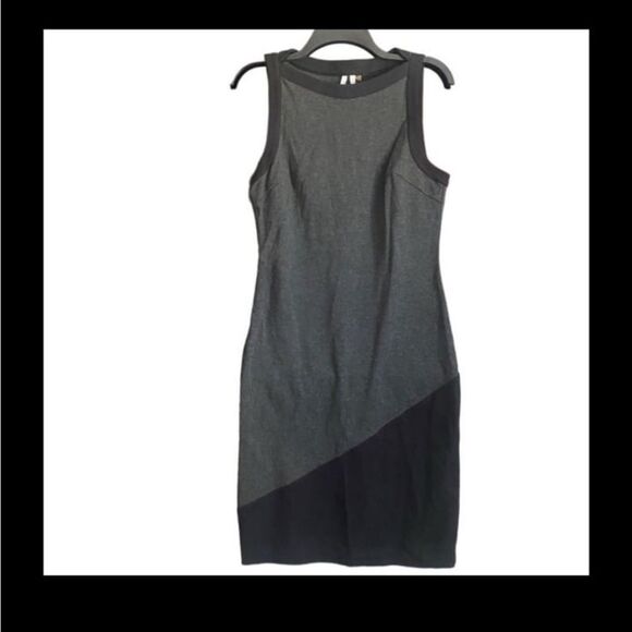 Michael Stars Gray/Black Color Block Knee Length Sleeveless Dress. Size Small - Picture 1 of 7